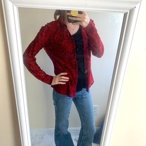 Floral Sheer Button Down Shirt